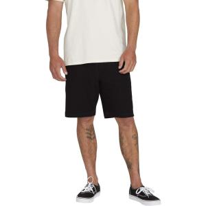 Volcom Men’s Elastic Waist SweatShorts with Drawstring – Fleece Lounge Shorts, Soft Cotton Blend, Relaxed Fit(Black Chill)