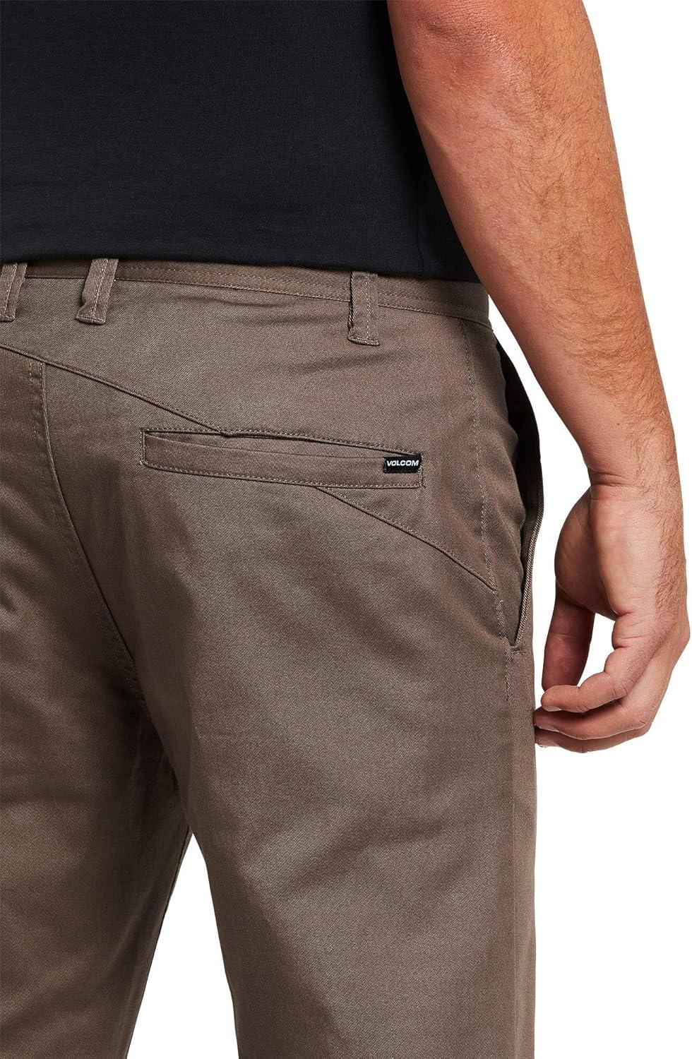 image:imageVolcom Mens Frickin Modern Stretch Chino Pant Everyday Wear Slim Fit Stretch Twill PantsMushroom Mushroom