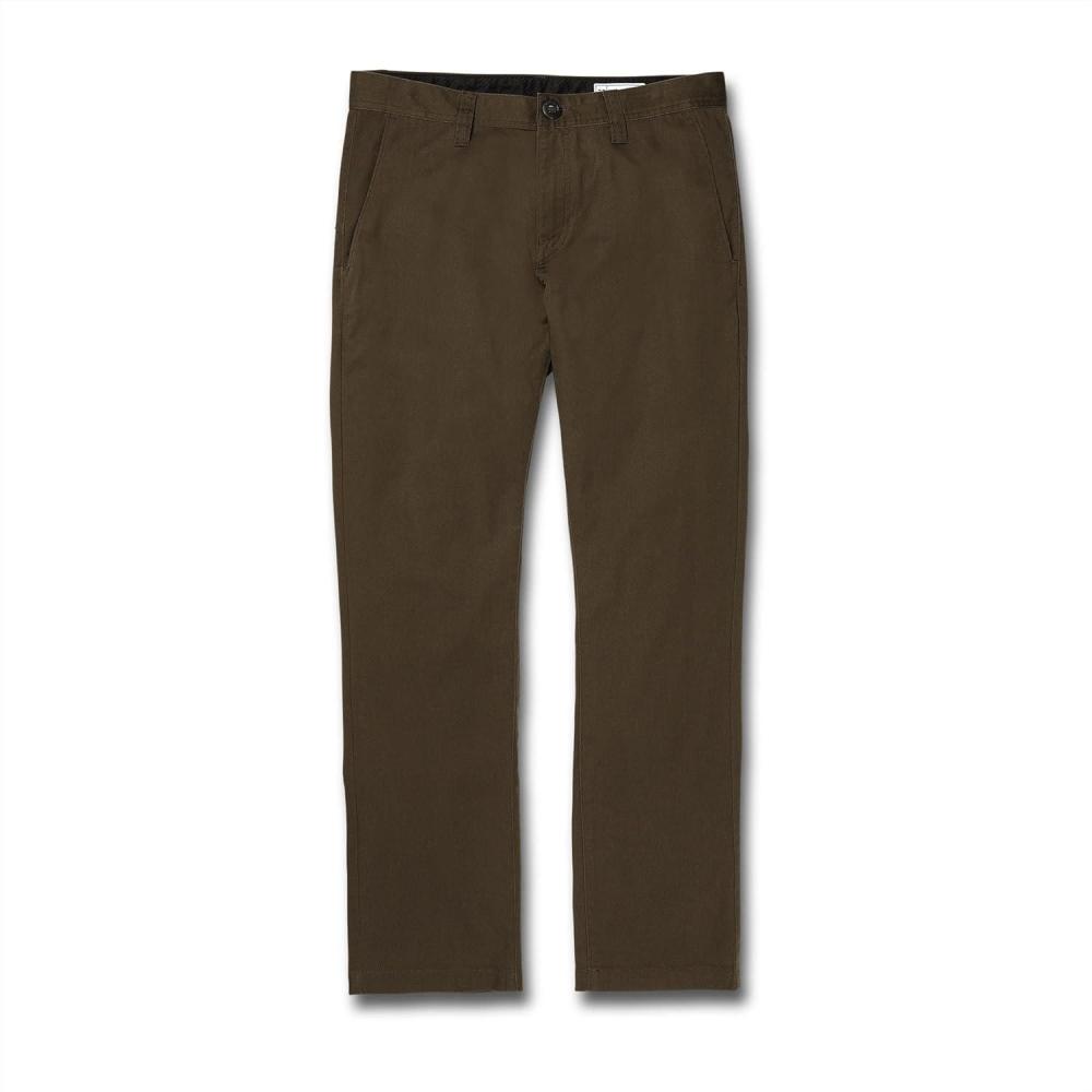 image:imageVolcom Mens Frickin Modern Stretch Chino Pant Everyday Wear Slim Fit Stretch Twill PantsDark Earth