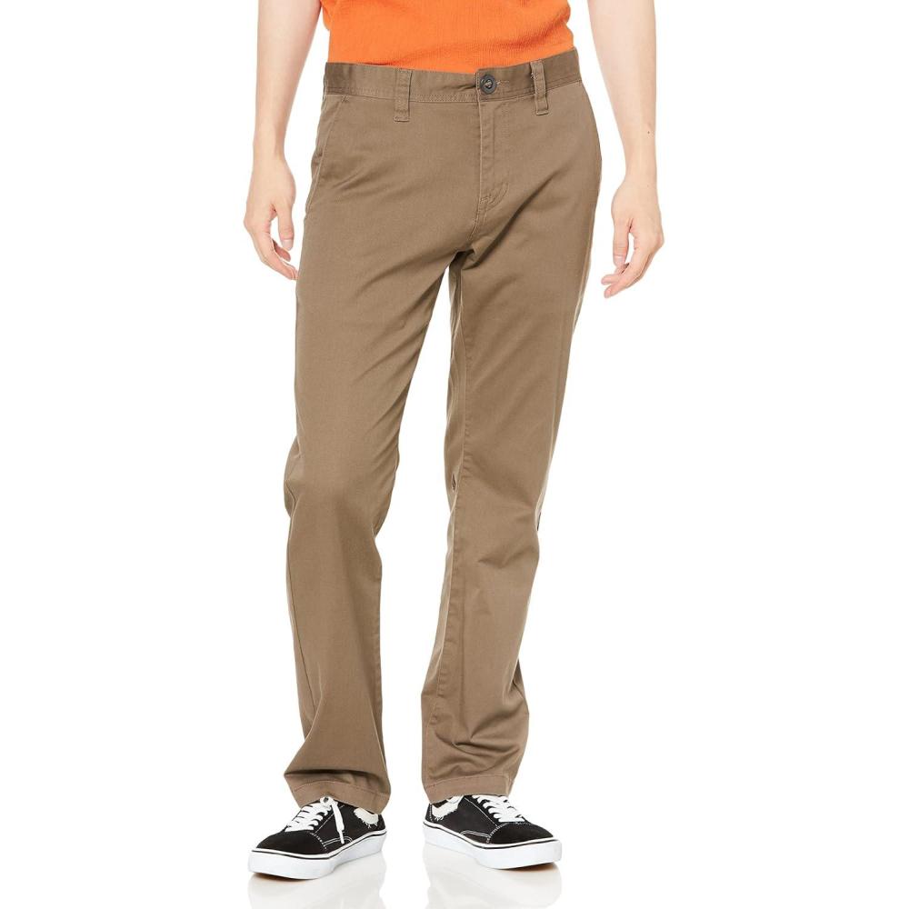 image:imageVolcom Mens Frickin Modern Stretch Chino Pant Everyday Wear Slim Fit Stretch Twill PantsMushroom Mushroom