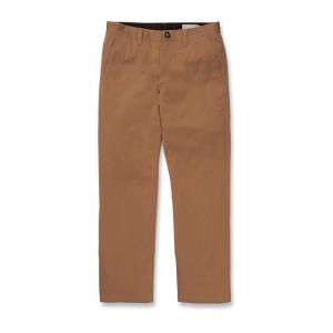 Volcom Mens Frickin Modern Stretch Chino Pant – Everyday Wear Slim Fit Stretch Twill Pants(Tobacco)