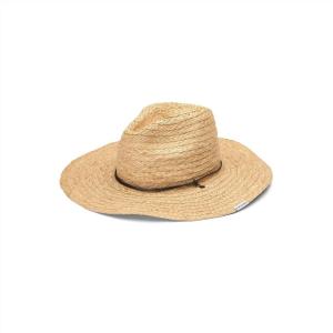 Volcom womens Voldora Wide Brim Straw Fedora Sun Hat(Natural)