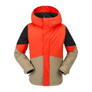 Volcom Boys’ Vernon Insulated Snowboard Winter Jacket(Orange Shock S4)
