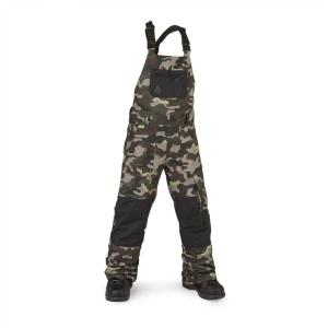Volcom Boys’ Youth Barkley Bib Overall Snowboard Pant(Army Camo)