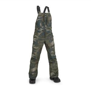 Volcom Boys’ Youth Barkley Bib Overall Snowboard Pant(Cloudwash Camo S4)