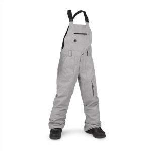 Volcom Boys’ Youth Barkley Bib Overall Snowboard Pant(Heather Grey)