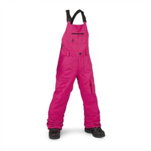 Volcom Boys’ Youth Barkley Bib Overall Snowboard Pant(Magenta)