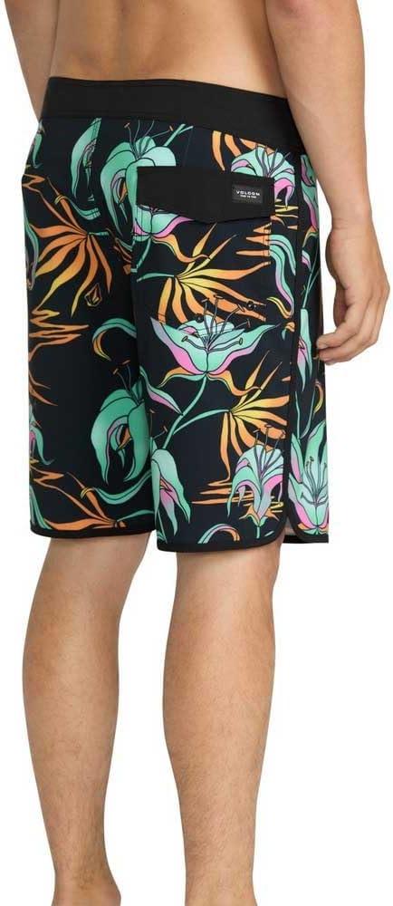 image:imageVolcom Mens Modtech 19 Boardshorts 4Way Stretch Performance Swim Trunks with Cinch Fly and Back PocketBlack Green