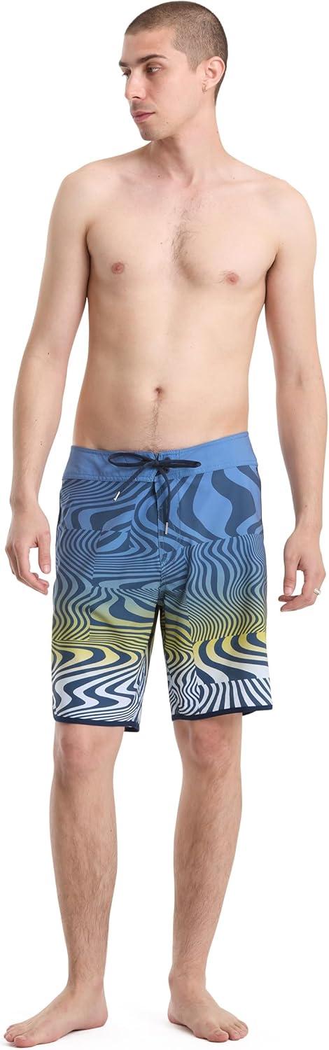 image:imageVolcom Mens Modtech 19 Boardshorts 4Way Stretch Performance Swim Trunks with Cinch Fly and Back PocketBlueberry