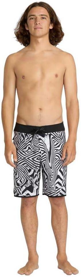 image:imageVolcom Mens Modtech 19 Boardshorts 4Way Stretch Performance Swim Trunks with Cinch Fly and Back PocketWhite Black