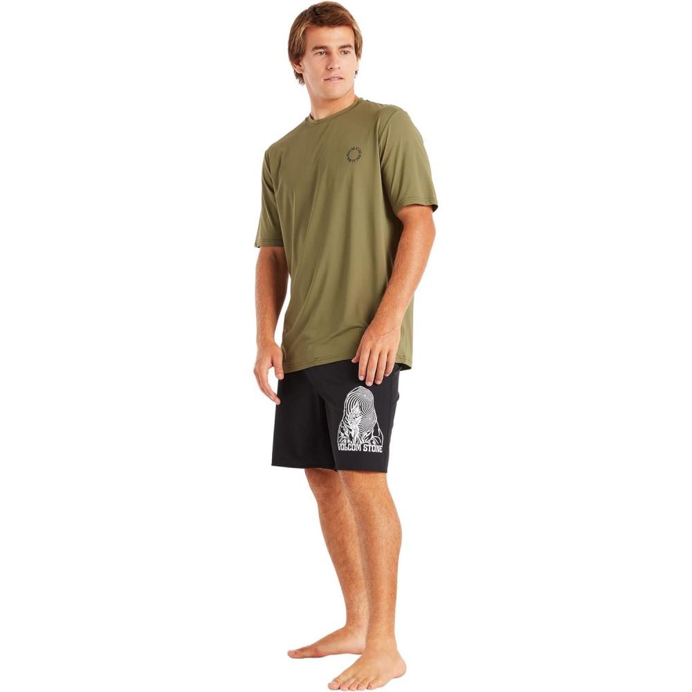 image:imageVolcom Mens Deadly Stones Short Sleeve UPF 30 RashguardMilitary Faulter