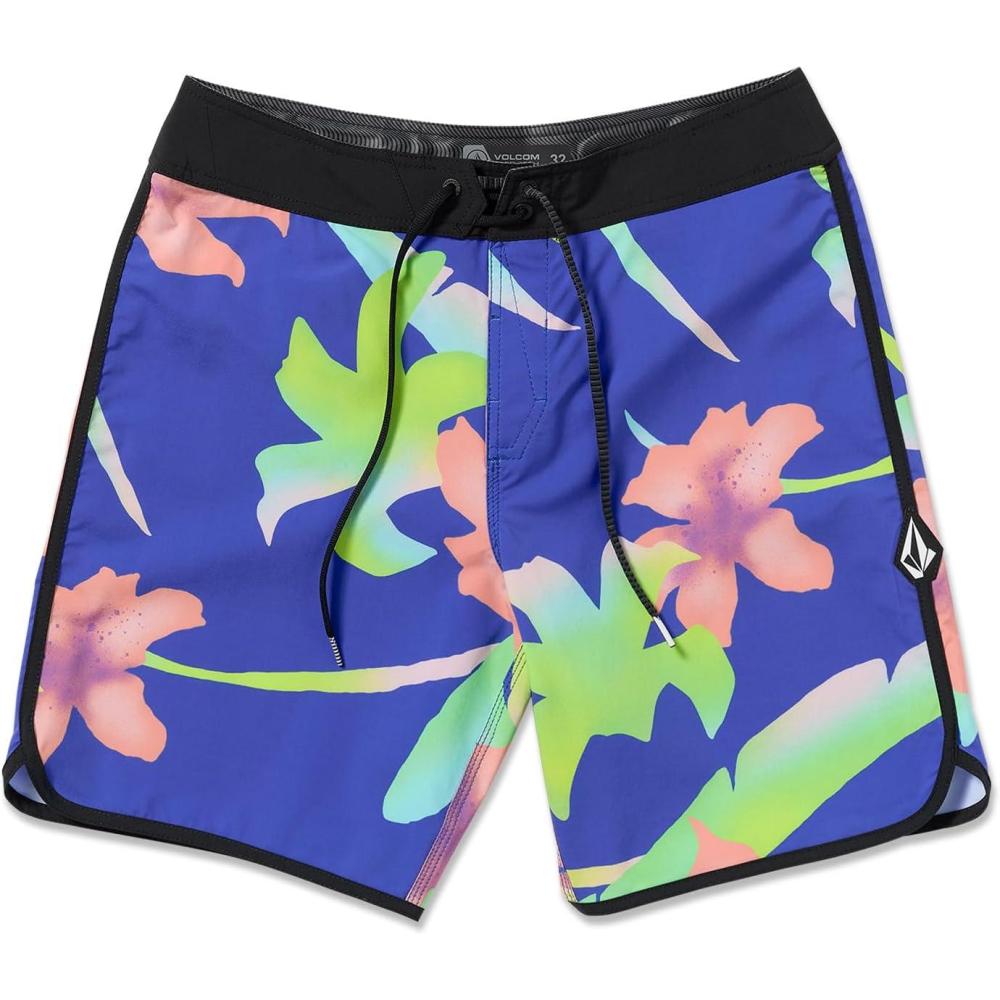 image:imageVolcom Mens Modtech 19 Boardshorts 4Way Stretch Performance Swim Trunks with Cinch Fly and Back PocketAzure