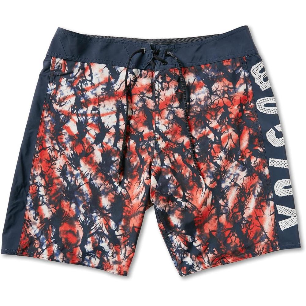 image:imageVolcom Mens Modtech 19 Boardshorts  4Way Stretch Performance Swim Trunks with Cinch Fly and Back PocketBlue Steel