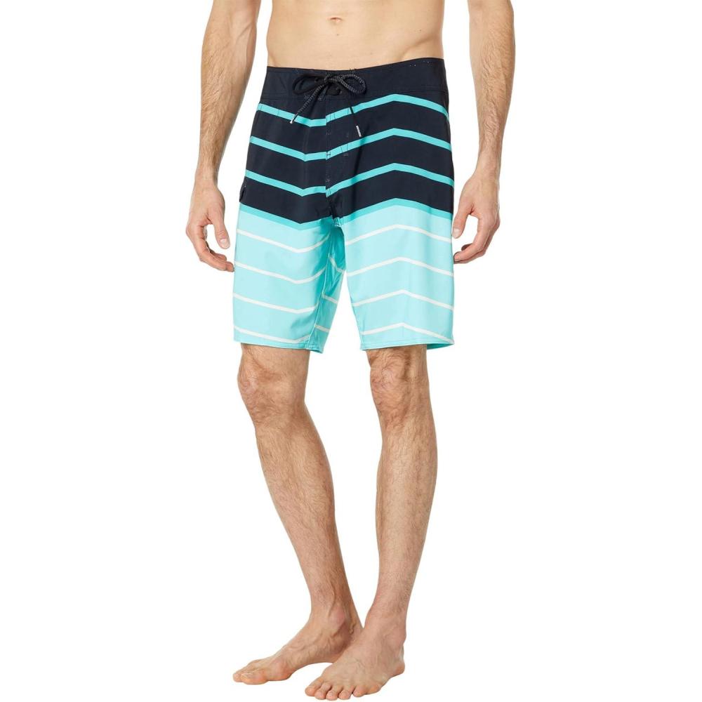 image:imageVolcom Mens Modtech 19 Boardshorts 4Way Stretch Performance Swim Trunks with Cinch Fly and Back PocketBritt Blue