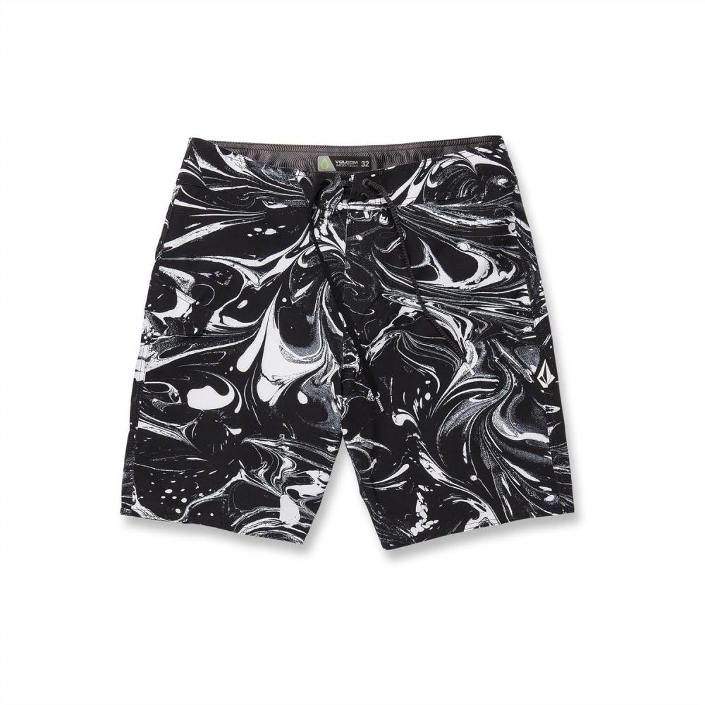 image:imageVolcom Mens Modtech 19 Boardshorts 4Way Stretch Performance Swim Trunks with Cinch Fly and Back PocketEbony