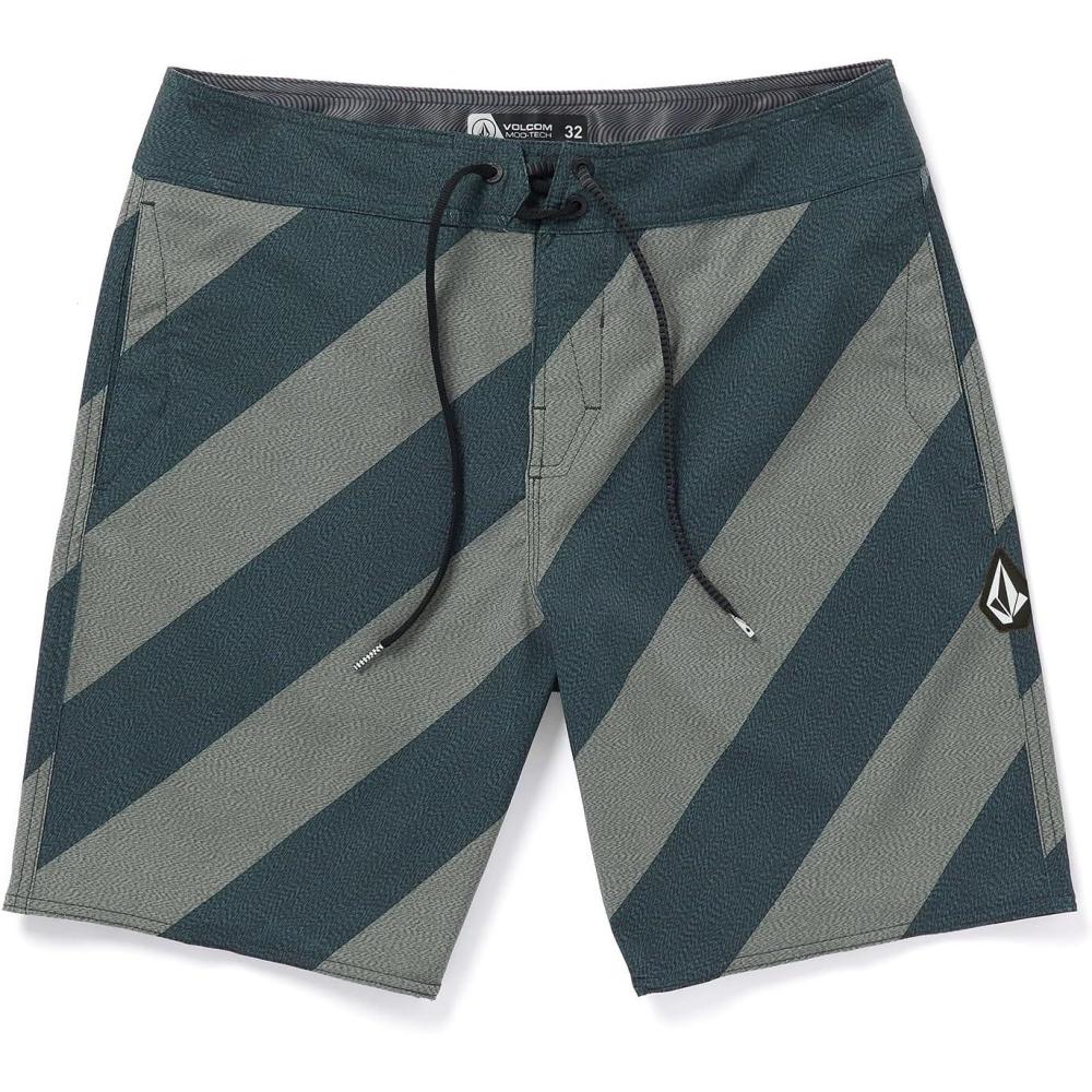 image:imageVolcom Mens Modtech 19 Boardshorts 4Way Stretch Performance Swim Trunks with Cinch Fly and Back PocketOnyx