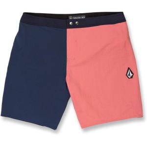 Volcom Men’s 18″ Boardshorts – Stretch Swim Trunks with Drawstring Waist and Back Flap Pocket(Baja Indigo)