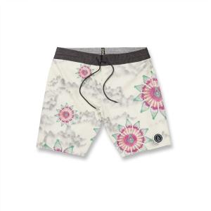 Volcom Men’s 18″ Boardshorts – Stretch Swim Trunks with Drawstring Waist and Back Flap Pocket(Coconut)