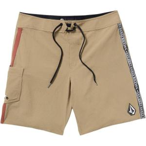 Volcom Men’s 18″ Boardshorts – Stretch Swim Trunks with Drawstring Waist and Back Flap Pocket(Khaki)