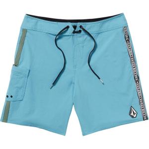 Volcom Men’s 18″ Boardshorts – Stretch Swim Trunks with Drawstring Waist and Back Flap Pocket(Used Blue)