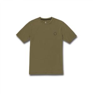 Volcom Men’s Deadly Stones Short Sleeve UPF 30+ Rashguard(Military)
