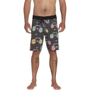 Volcom Men’s Mod-tech 19″ Boardshorts – 4-Way Stretch Performance Swim Trunks with Cinch Fly and Back Pocket(Black)