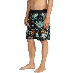 Volcom Men’s Mod-tech 19″ Boardshorts – 4-Way Stretch Performance Swim Trunks with Cinch Fly and Back Pocket(Black Green)