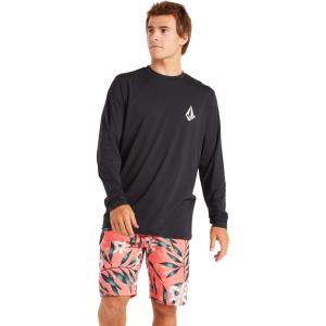 Volcom Men’s Standard Taunt UPF 50+ Long Sleeve Loose Fit Rashguard(Black Out)