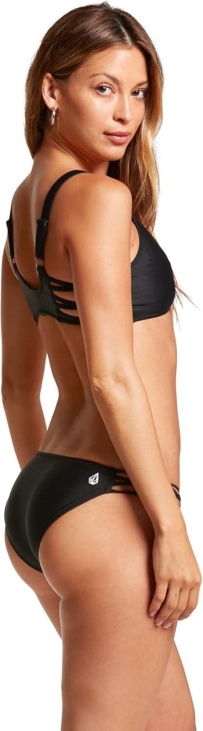 image:imageVolcom Womens Full Bikini Bottom LowRise Swim Bottom with Full Coverage Made from Recycled FabricNew Black