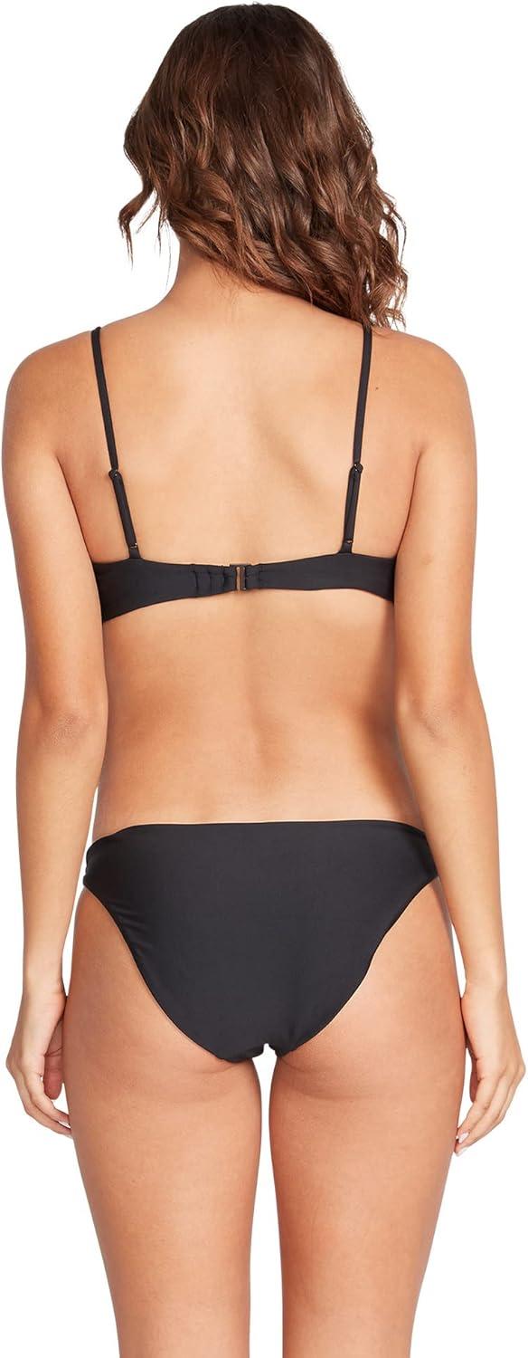 image:imageVolcom Womens Simply Seemless V Neck Swimsuit Bikini TopBlacka