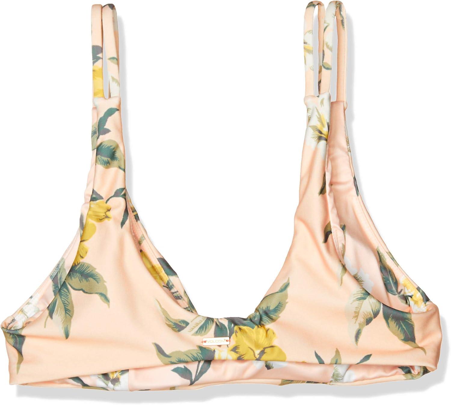 image:imageVolcom Womens Simply Seemless V Neck Swimsuit Bikini TopLight Peach
