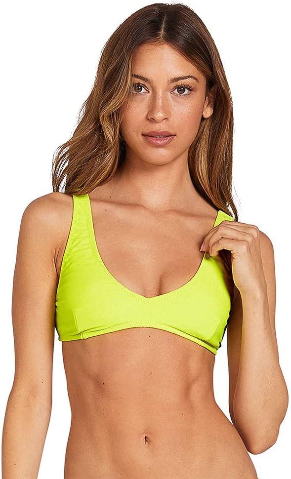 image:imageVolcom Womens Simply Seemless V Neck Swimsuit Bikini TopLime