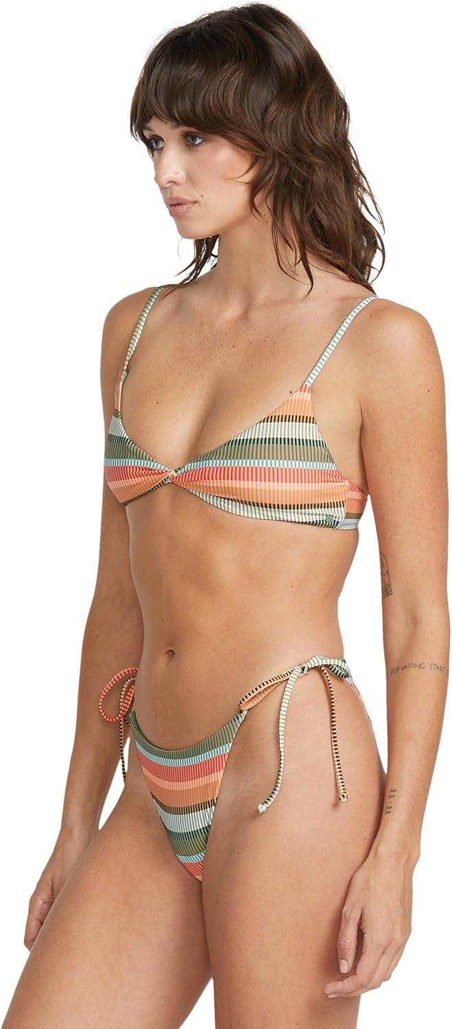image:imageVolcom Womens Simply Seemless V Neck Swimsuit Bikini TopMulti Sol