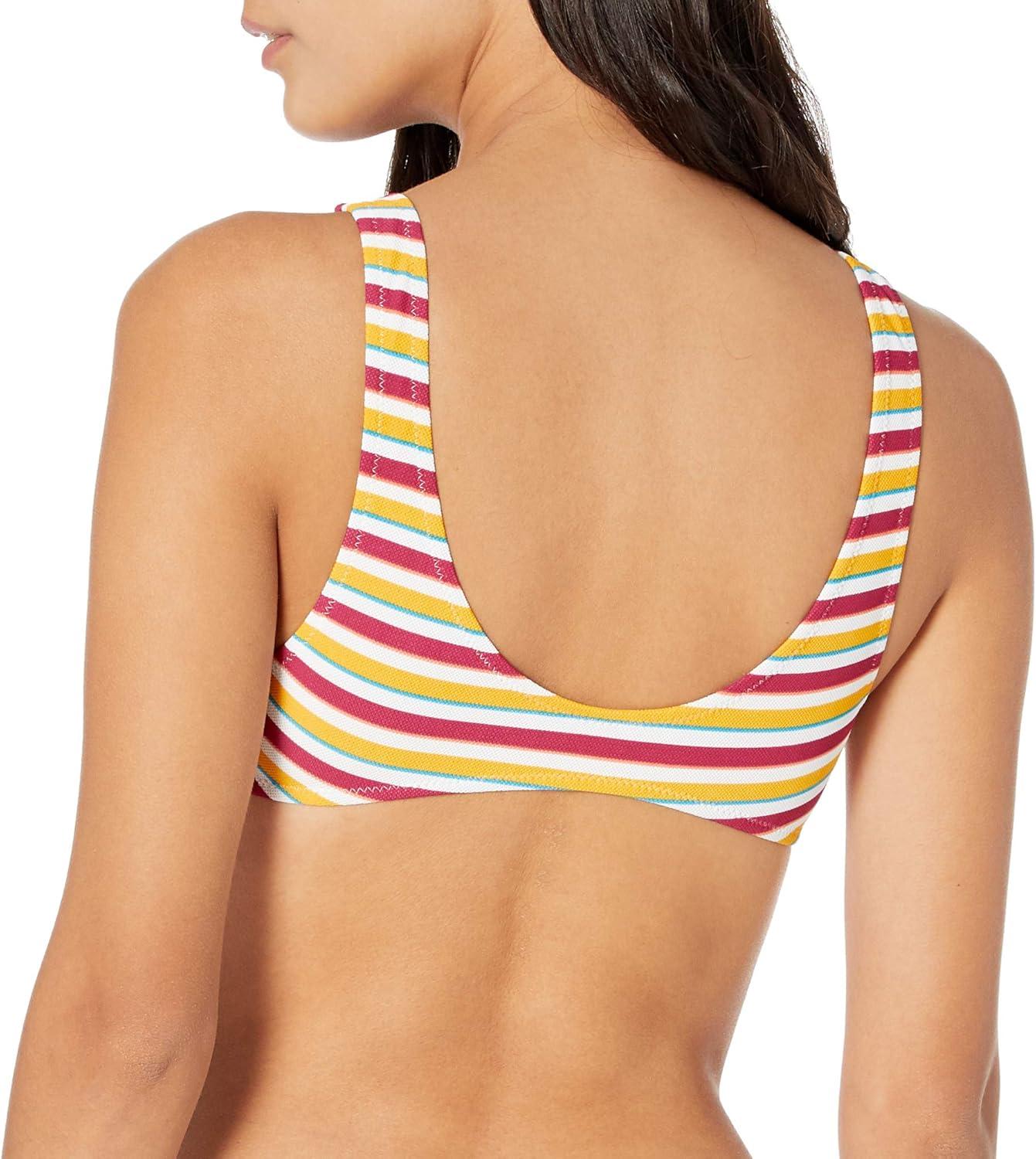 image:imageVolcom Womens Simply Seemless V Neck Swimsuit Bikini TopMulti Stripe