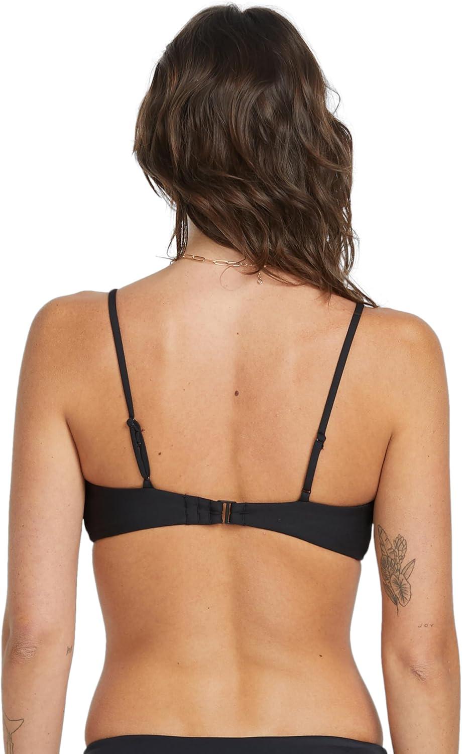 image:imageVolcom Womens Simply Seemless V Neck Swimsuit Bikini TopOnyx