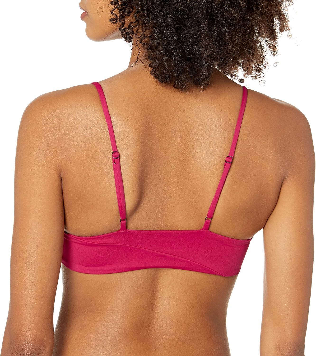 image:imageVolcom Womens Simply Seemless V Neck Swimsuit Bikini TopZinfandel