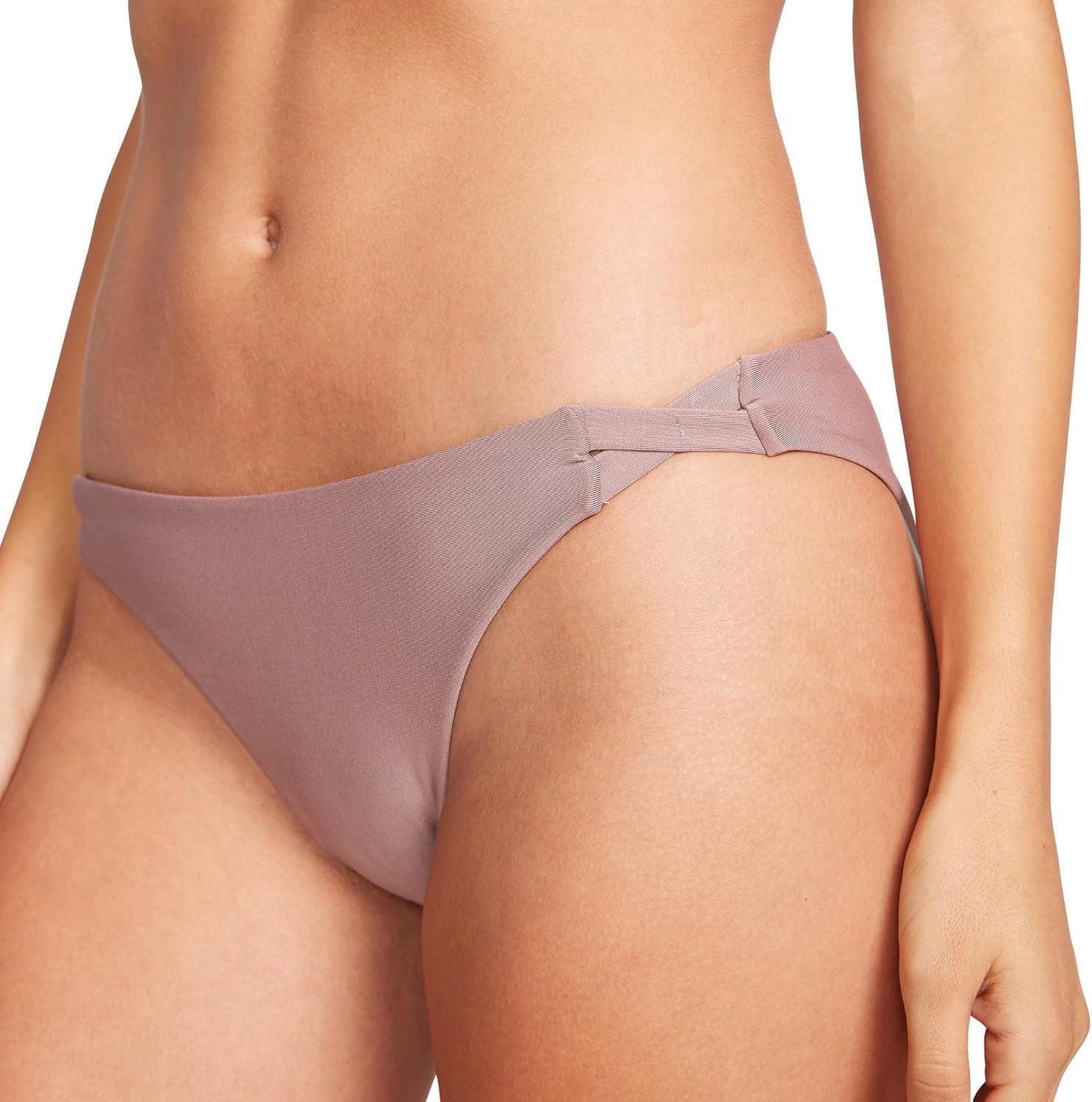 image:imageVolcom Womens Simply Solid Full Bikini Bottom Regular amp Plus SizeRaisin