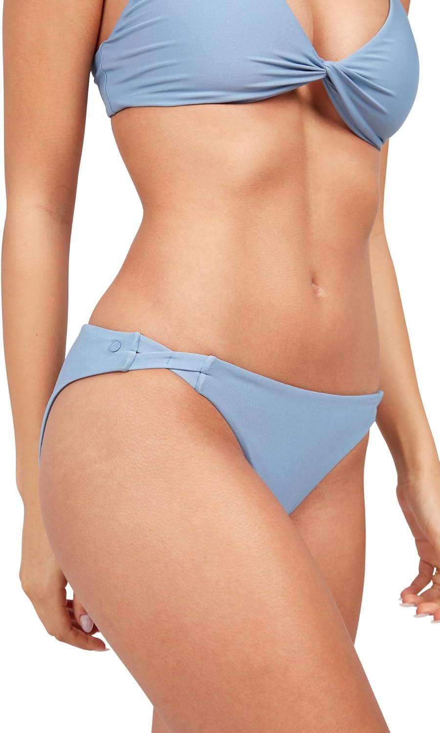 image:imageVolcom Womens Simply Solid Full Bikini Bottom Regular amp Plus SizeWashed Blue