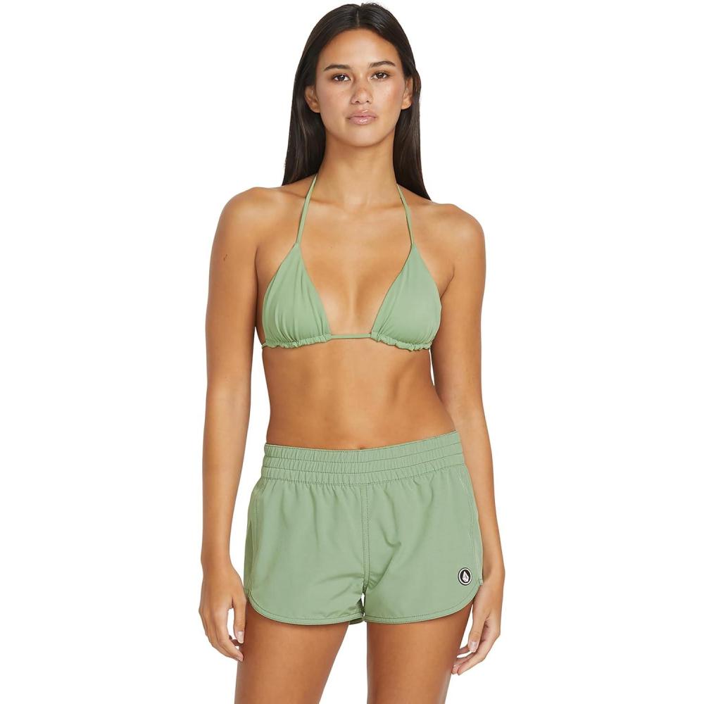 image:imageVolcom Womens 2inch Swim Boardshorts  Lightweight 4Way Stretch Surf Shorts with UPF 50 and Recycled FabricGrass Green