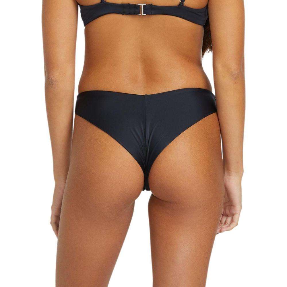 image:imageVolcom Womens Simply Seamless Cheeky Bikini Bottom Regular amp Plus SizeCaviar