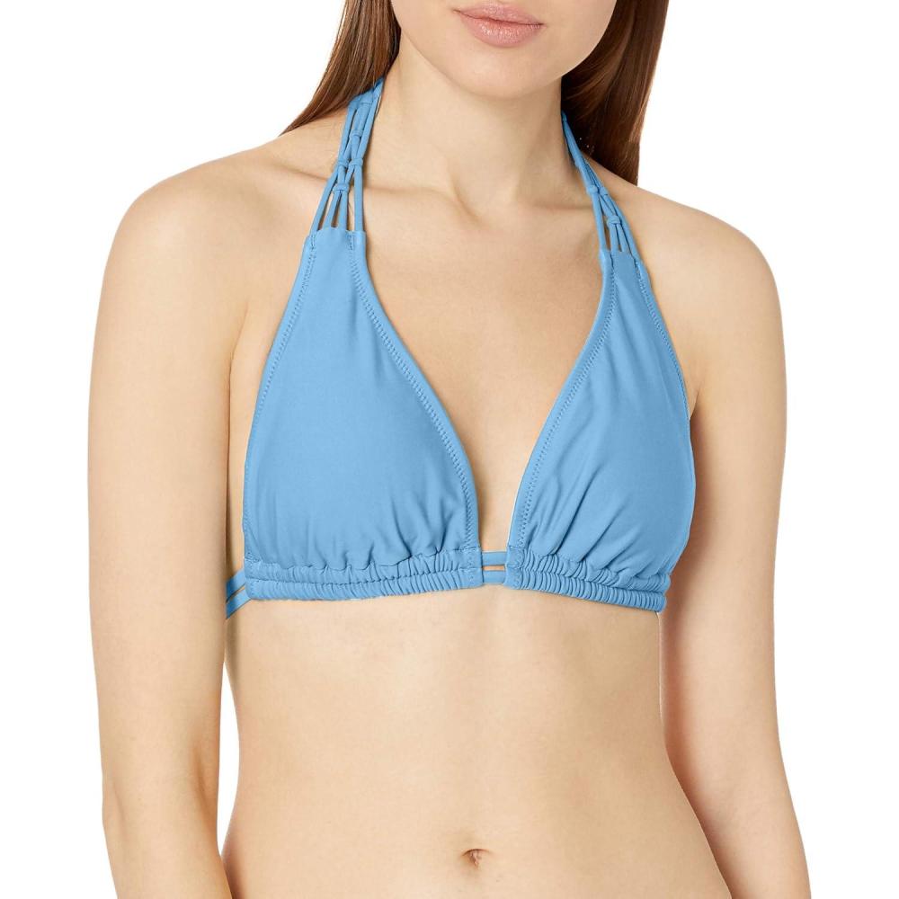 image:imageVolcom Womens Simply Seamless Halter Swimsuit Bikini TopSandy Indigo