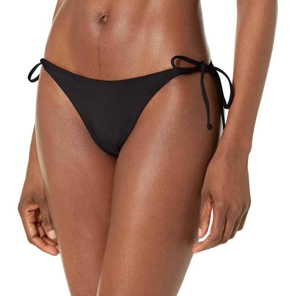 image:imageVolcom Womens Simply Seamless Skimpy Tie Side Swimsuit Bikini BottomBlackc
