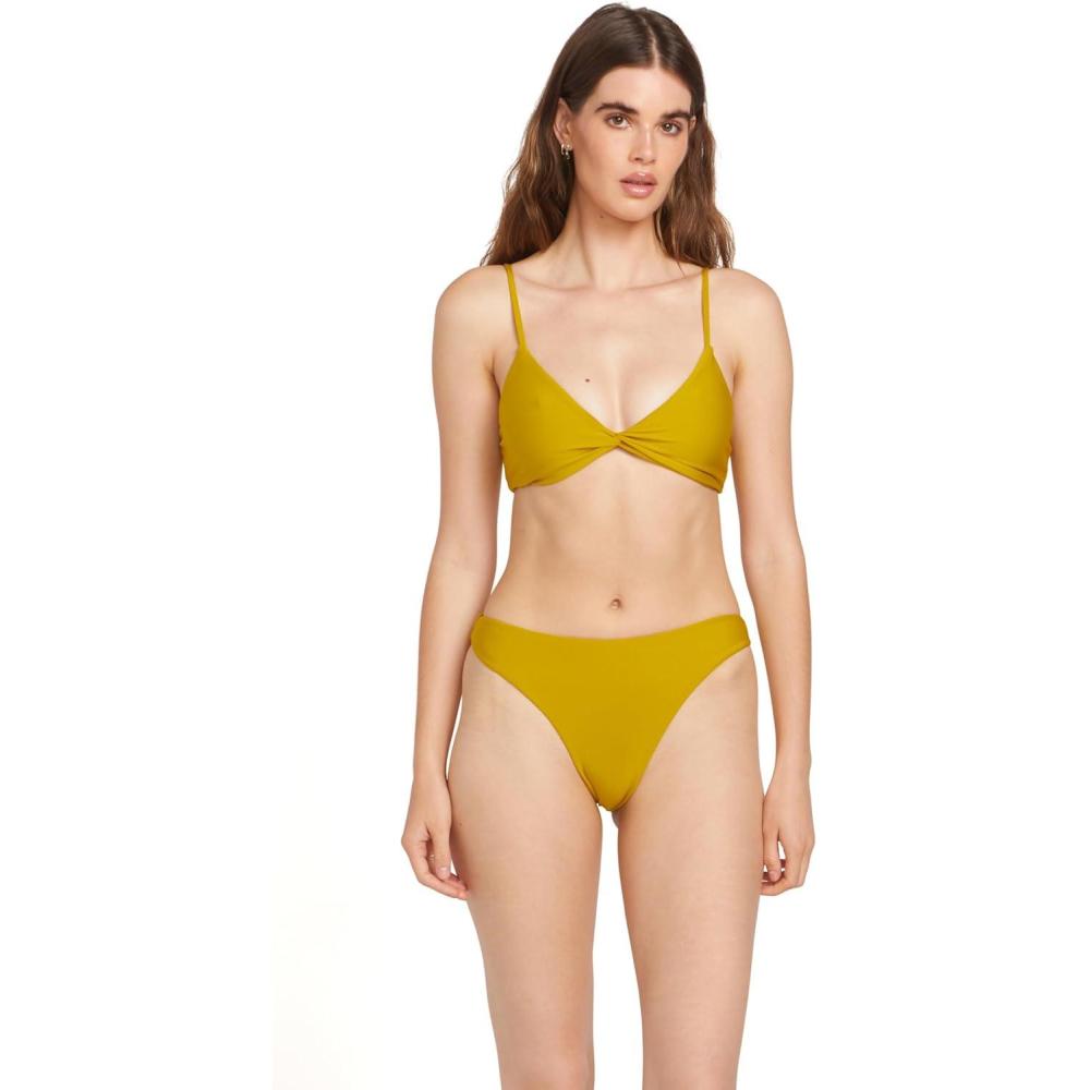 image:imageVolcom Womens Simply Seemless V Neck Swimsuit Bikini TopMoss