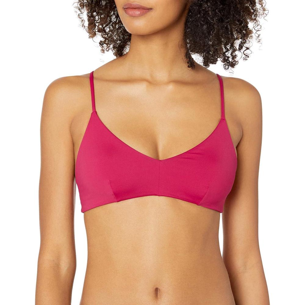 image:imageVolcom Womens Simply Seemless V Neck Swimsuit Bikini TopZinfandel