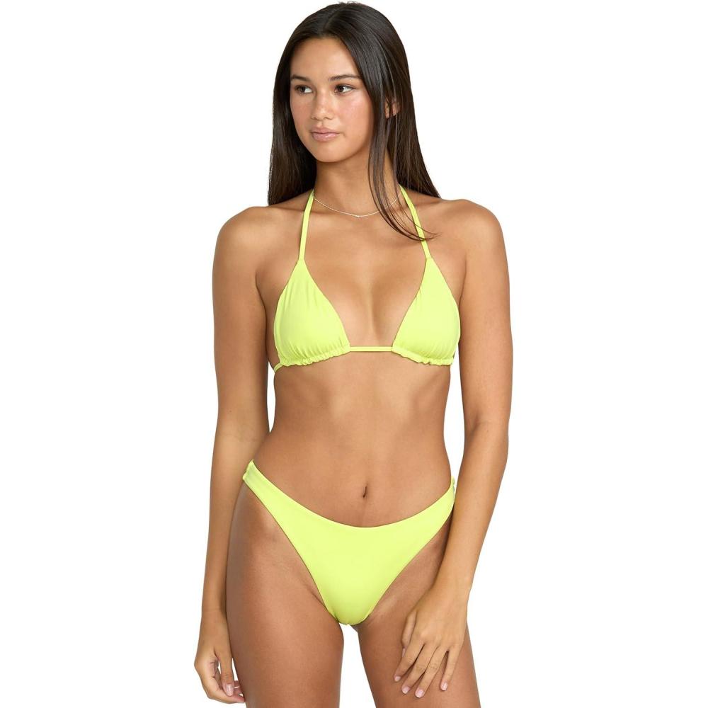 image:imageVolcom Womens Tri Bikini Top Sustainable Slidetri Swim Top with Adjustable Halter and Removable CupsIsland Green