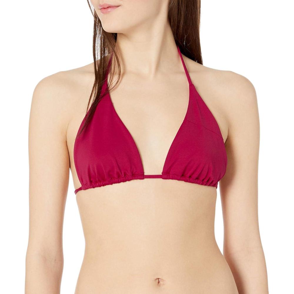 image:imageVolcom Womens Tri Bikini Top Sustainable Slidetri Swim Top with Adjustable Halter and Removable CupsZinfandel