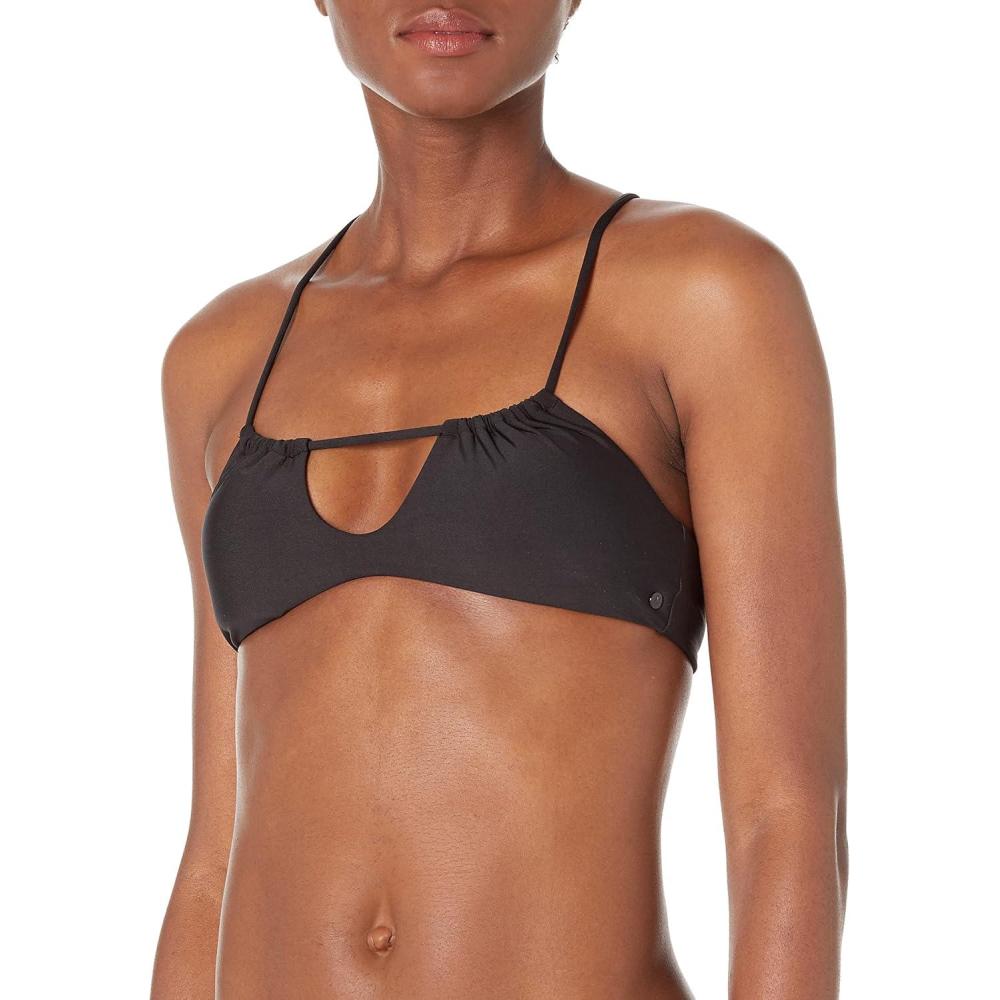 image:imageVolcom Womens Womens Simply Solid Scoop Neck Bikini Top Neck Bikini TopEvening