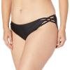 Volcom Women’s Full Bikini Bottom – Low-Rise Swim Bottom with Full Coverage, Made from Recycled Fabric(Black 1)