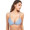 Volcom Women’s Simply Seemless V Neck Swimsuit Bikini Top(Washed Blue)