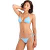 Volcom Women’s Tri Bikini Top – Sustainable Slide-tri Swim Top with Adjustable Halter and Removable Cups(Cloud Blue)